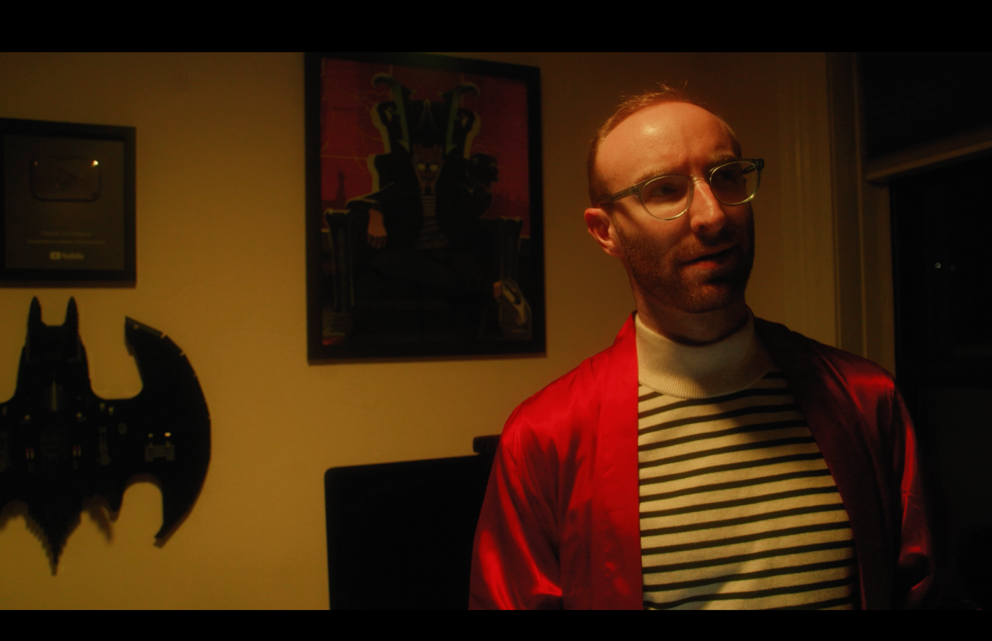 striped mockneck sweater