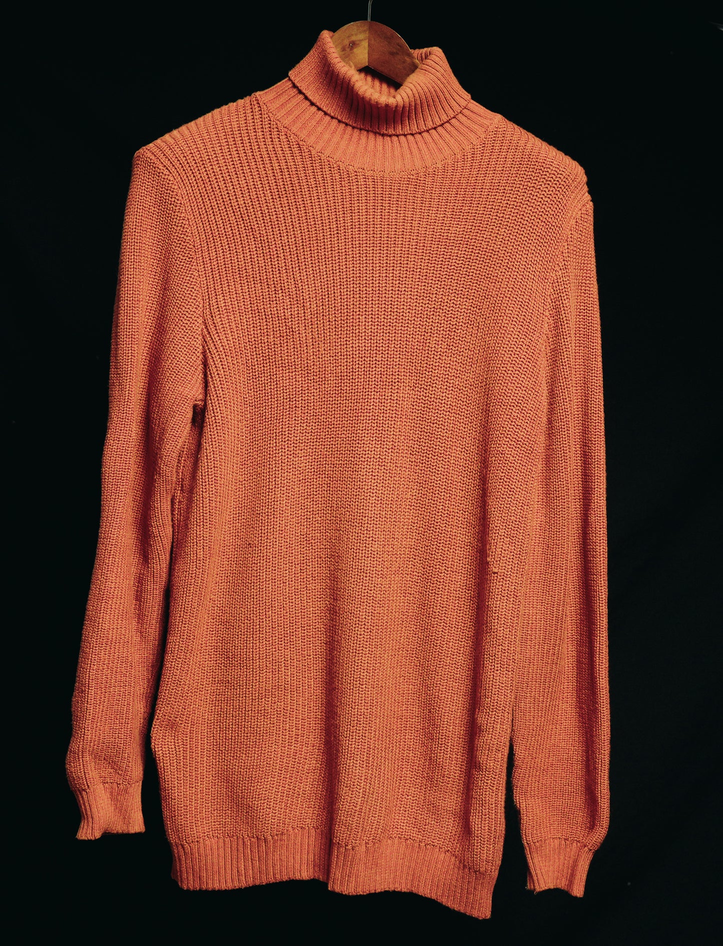 chunky orange turtleneck